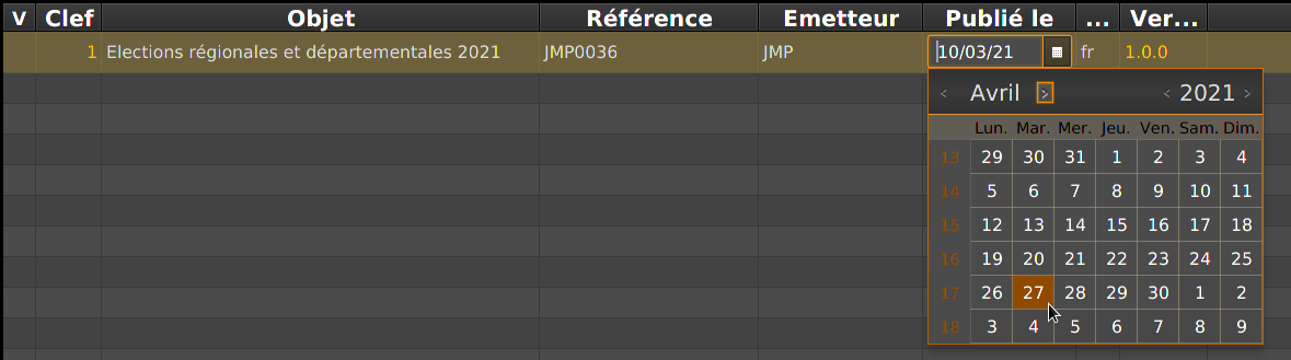 Modification de la date de publication.