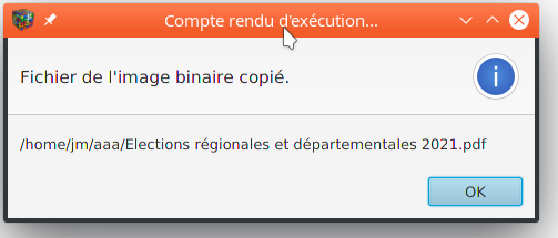 Compte rendu d'exécution.